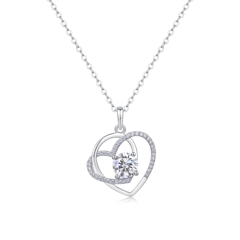1ct Heart Moissanite Pendant Necklace