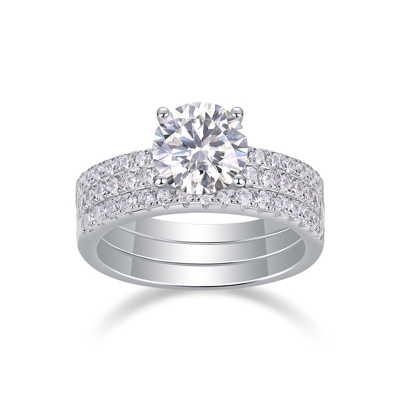 Women’s Moissanite (2 Carat) – Platinum-Plated S925 Silver Ring