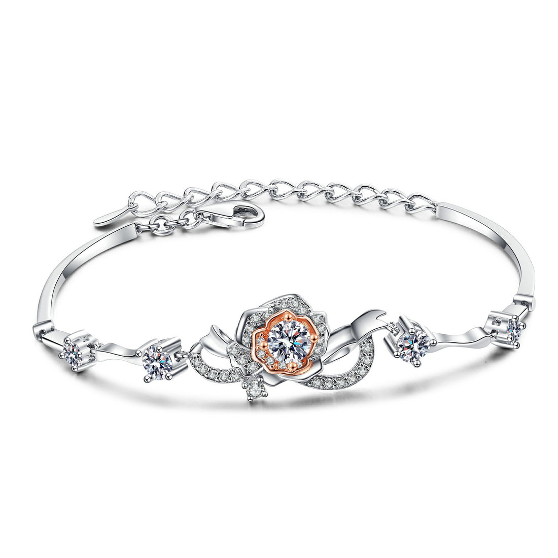 S925 Silver Floral Bracelet for Women