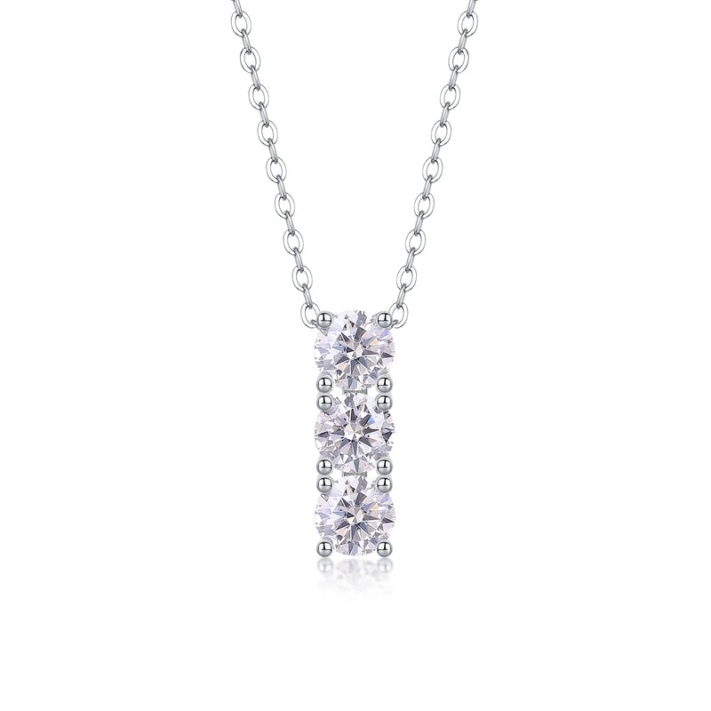 S925 Sterling Silver Platinum-plated Moissanite Pendant Necklace for Women