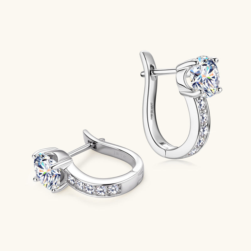 Simple & Elegant Moissanite U-Shape Drop Earring