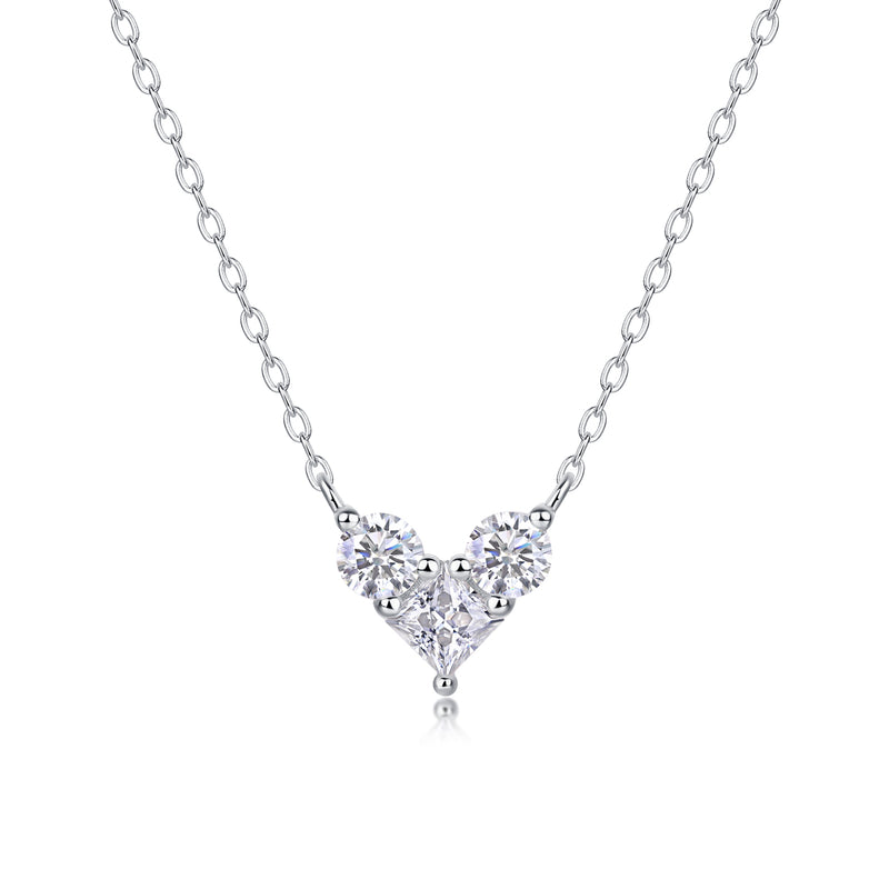 Love In The Present - A Fashionable And Trendy Necklace Pendant Set With Top-quality Moissanite S925 Silver And Platinum Plating Can Be Tested With A Diamond Pen