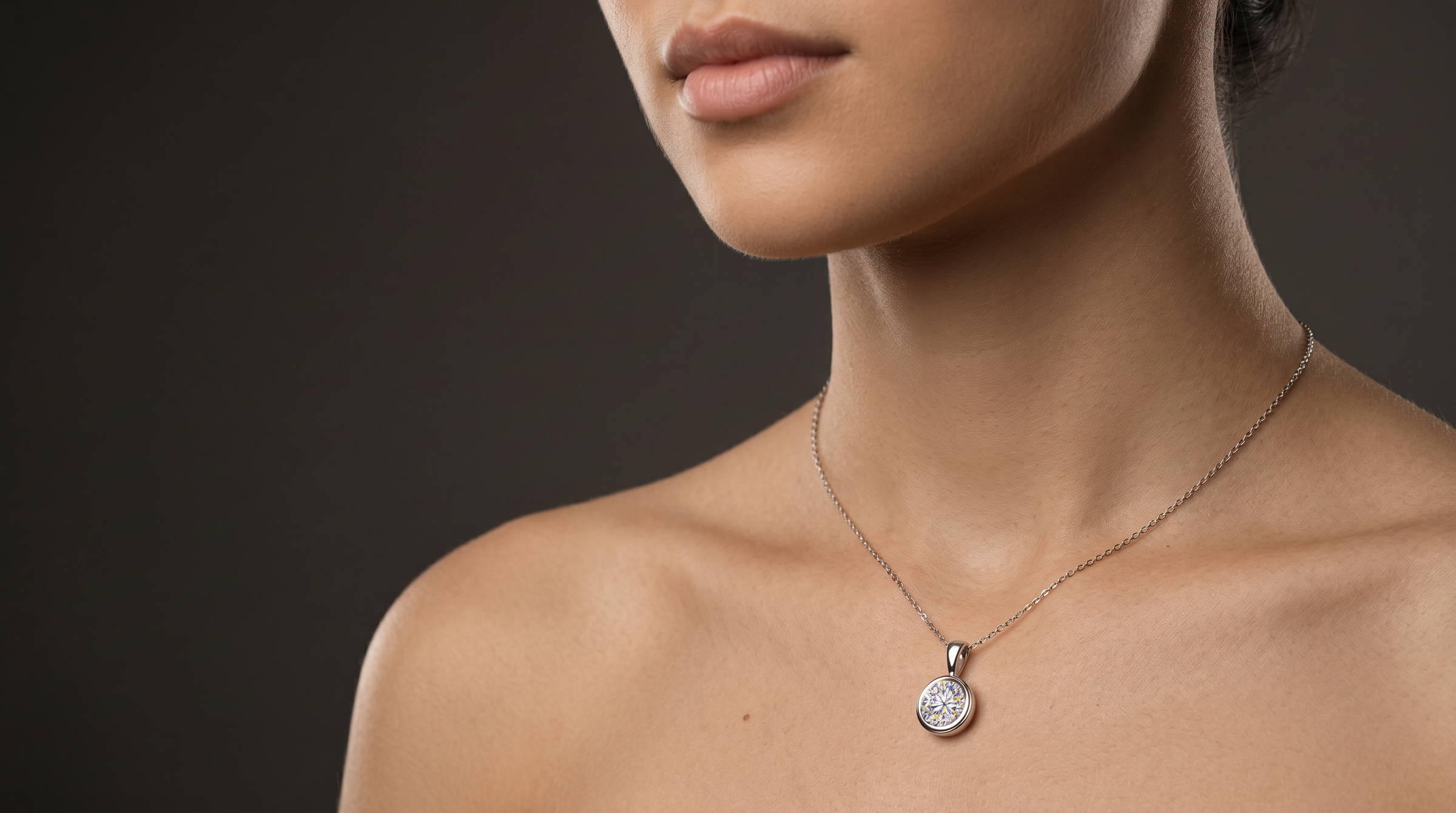 Moissanite solitaire pendant necklace