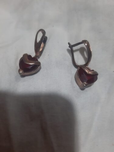 Rose Gold Heart-shaped Hypoallergenic Zircon Earrings photo review