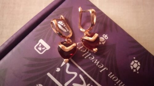 Rose Gold Heart-shaped Hypoallergenic Zircon Earrings photo review