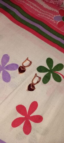 Rose Gold Heart-shaped Hypoallergenic Zircon Earrings photo review