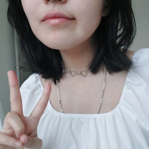 Korean Style Sweet Love Heart Choker Necklace photo review