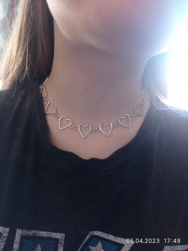 Korean Style Sweet Love Heart Choker Necklace photo review