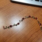 Minimalistic red fruit green leaves bracelet photo review