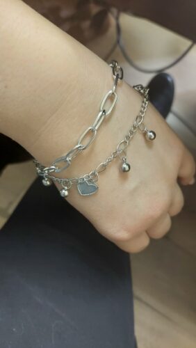 Simple Hundred Towers Double Heart Pendant Bracelet photo review